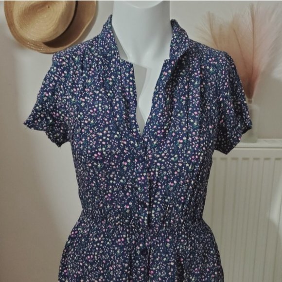 MONTEAU Los Angeles- Vintage Style Button Down Collar Dress - Picture 9 of 12